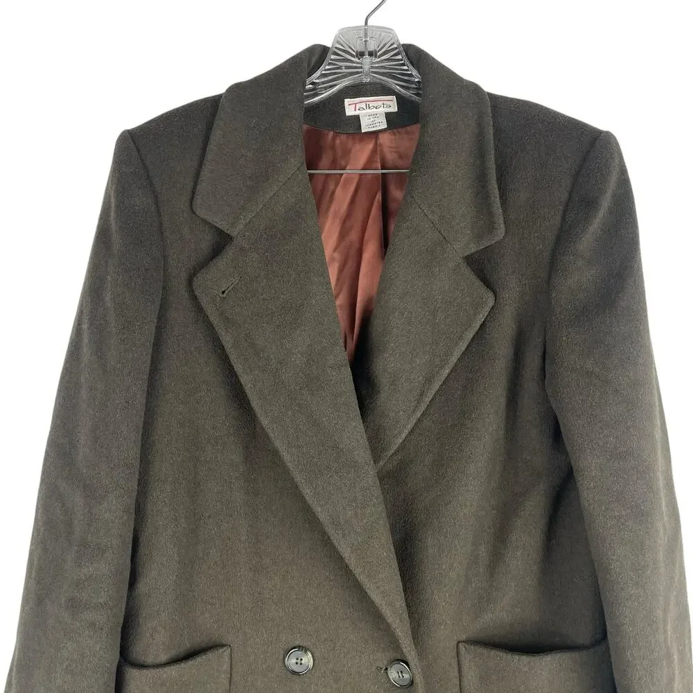 Talbots Wool Cashmere Silk Blend Long Coat Floor Length Green Size 1X